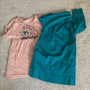 Pink Paw Patrol Dress and Teal Dress Set